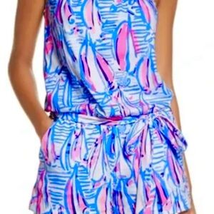 Lily Pulitzer Ritz Romper Red Right Return